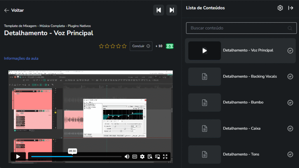 Aulas de detalhamento do template